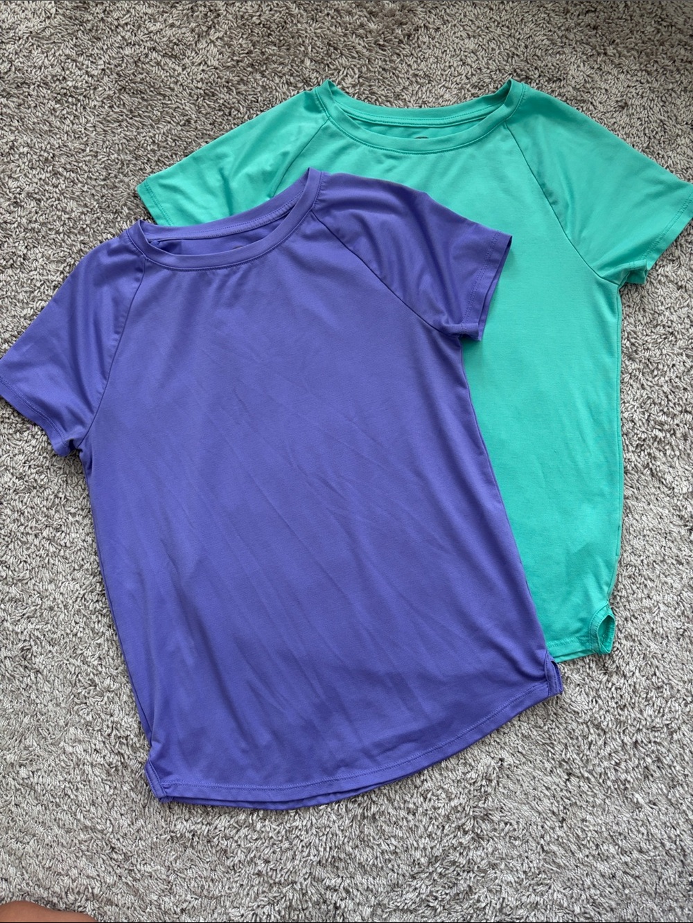 Girls' Short Sleeve Active Tee - Purple & Teal 10/12 Large